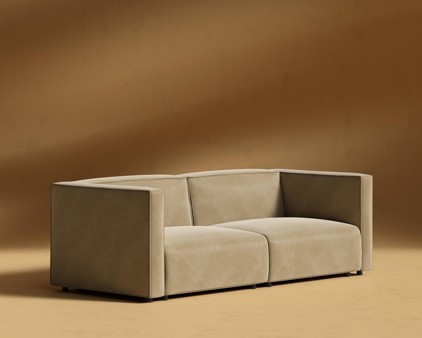 Arya Modular Loveseat - Plush Velvet - Dune
