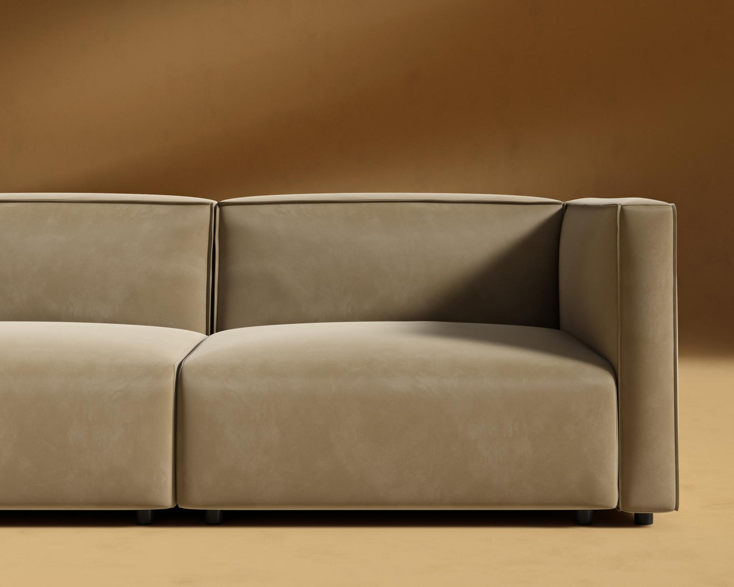 Arya Modular Loveseat - Plush Velvet - Dune