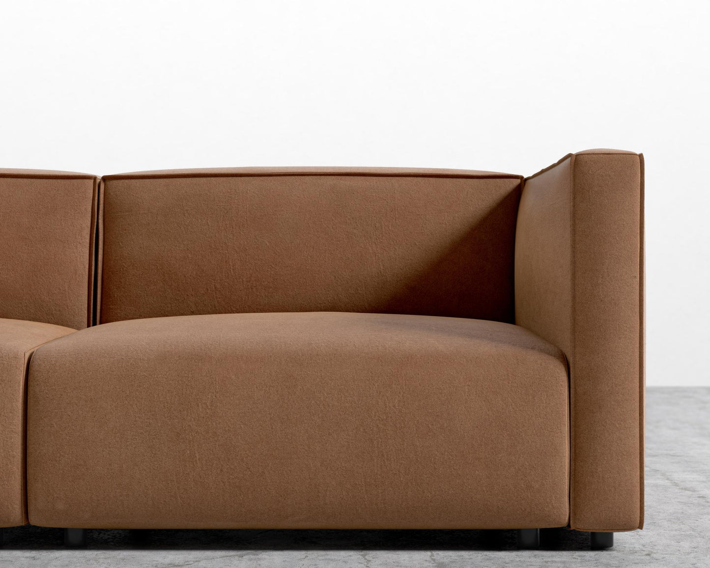 Arya Modular Loveseat - Venice Vegan Suede - Cider