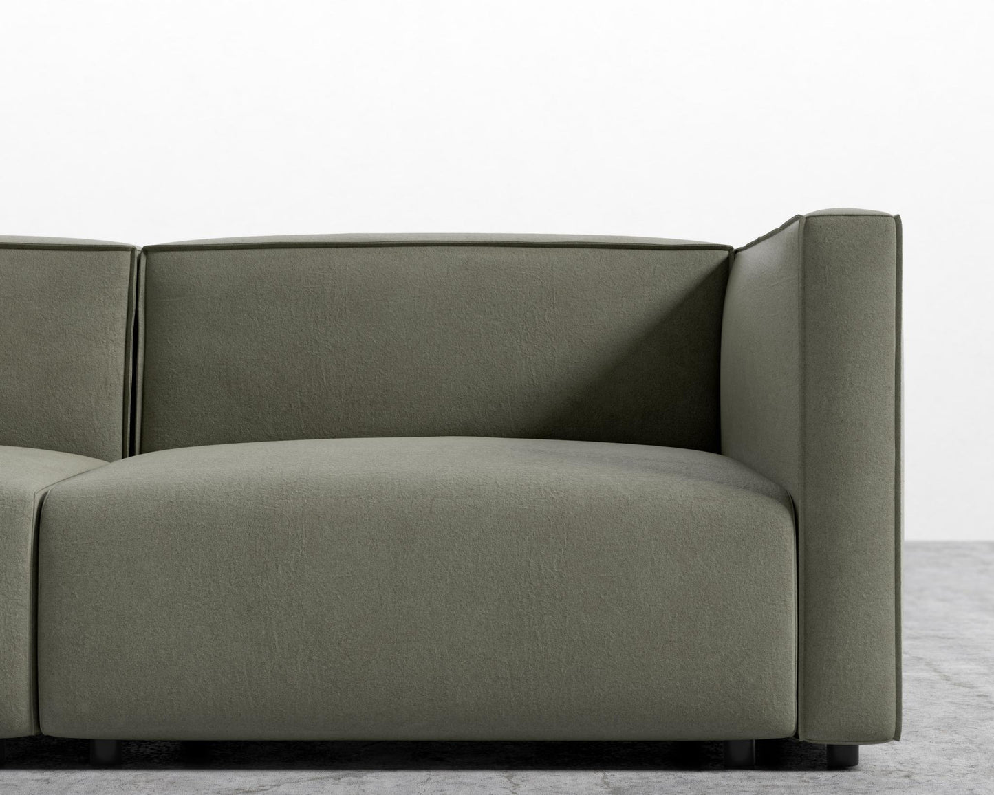 Arya Modular Loveseat - Venice Vegan Suede - Sage