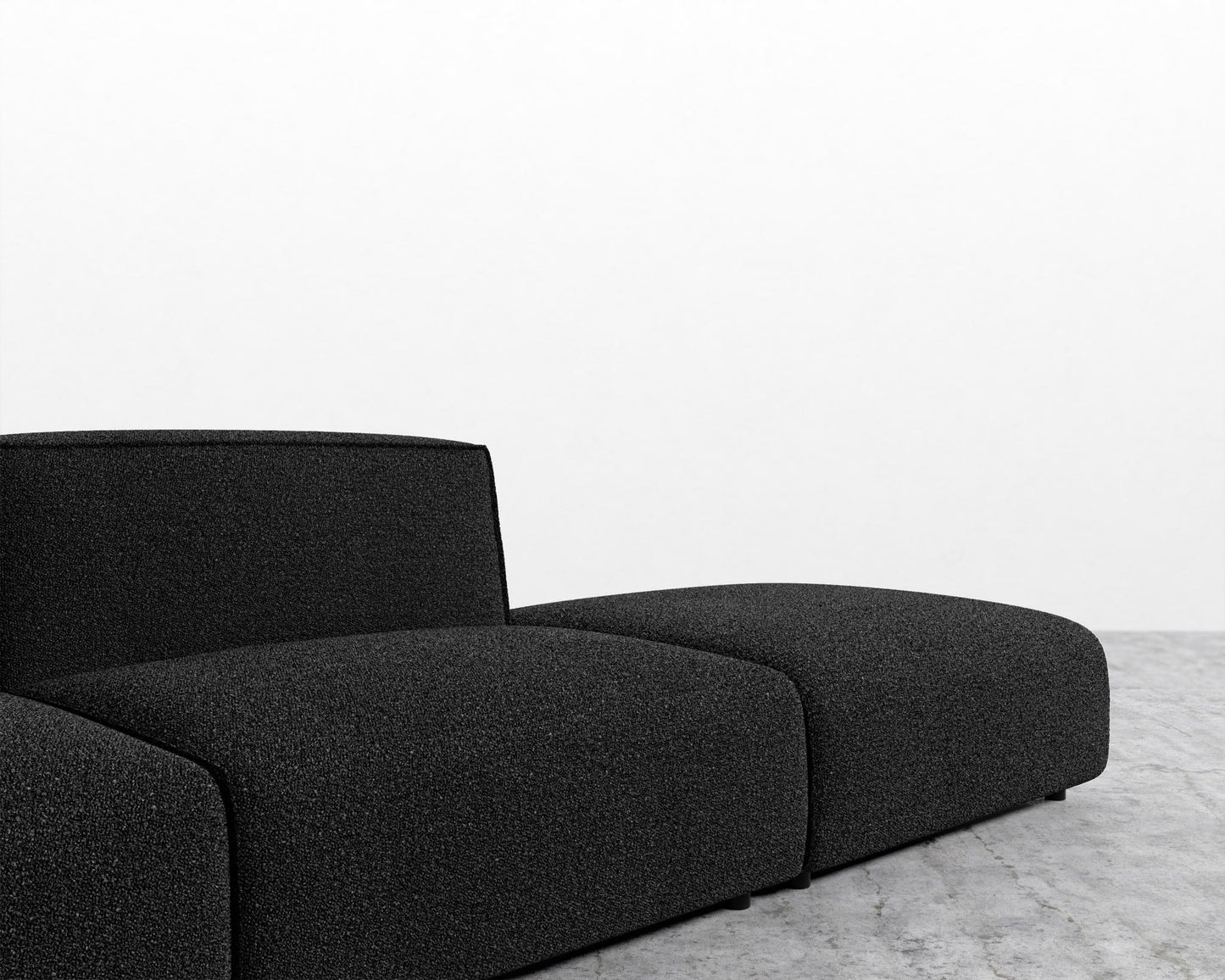 Arya Modular Sofa with Open End - Open Left, Chatou Bouclé - Caviar