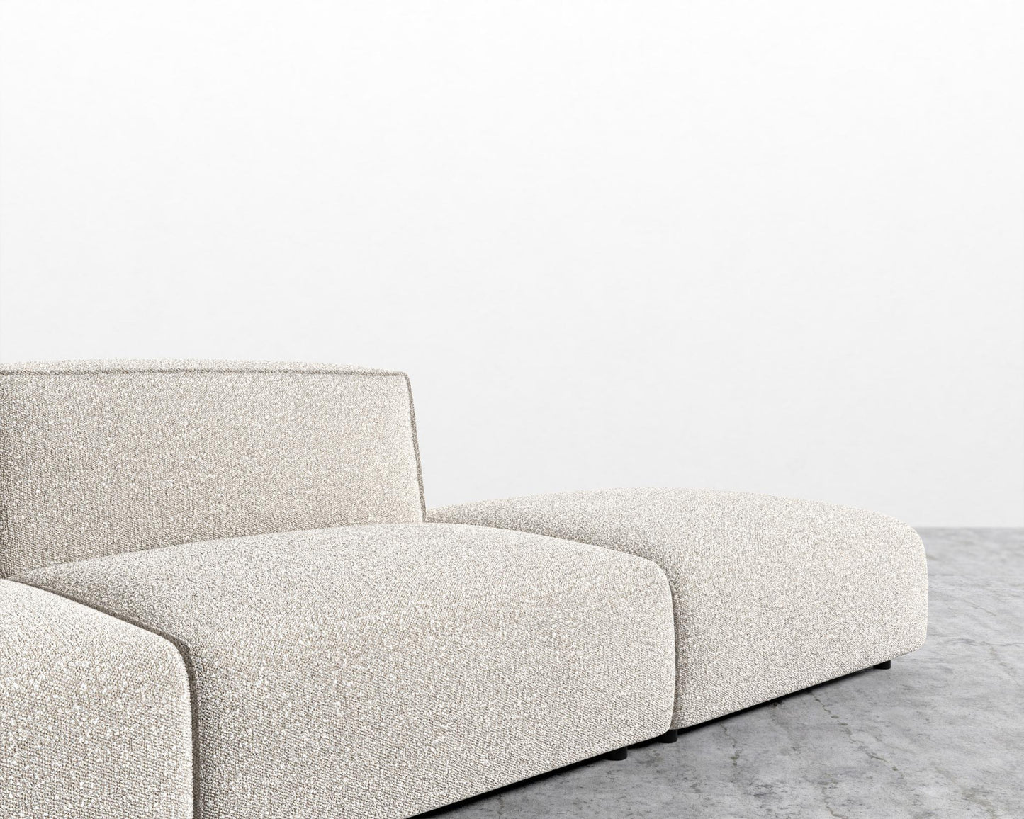 Arya Modular Sofa with Open End - Open Left, Chatou Bouclé - Pearl