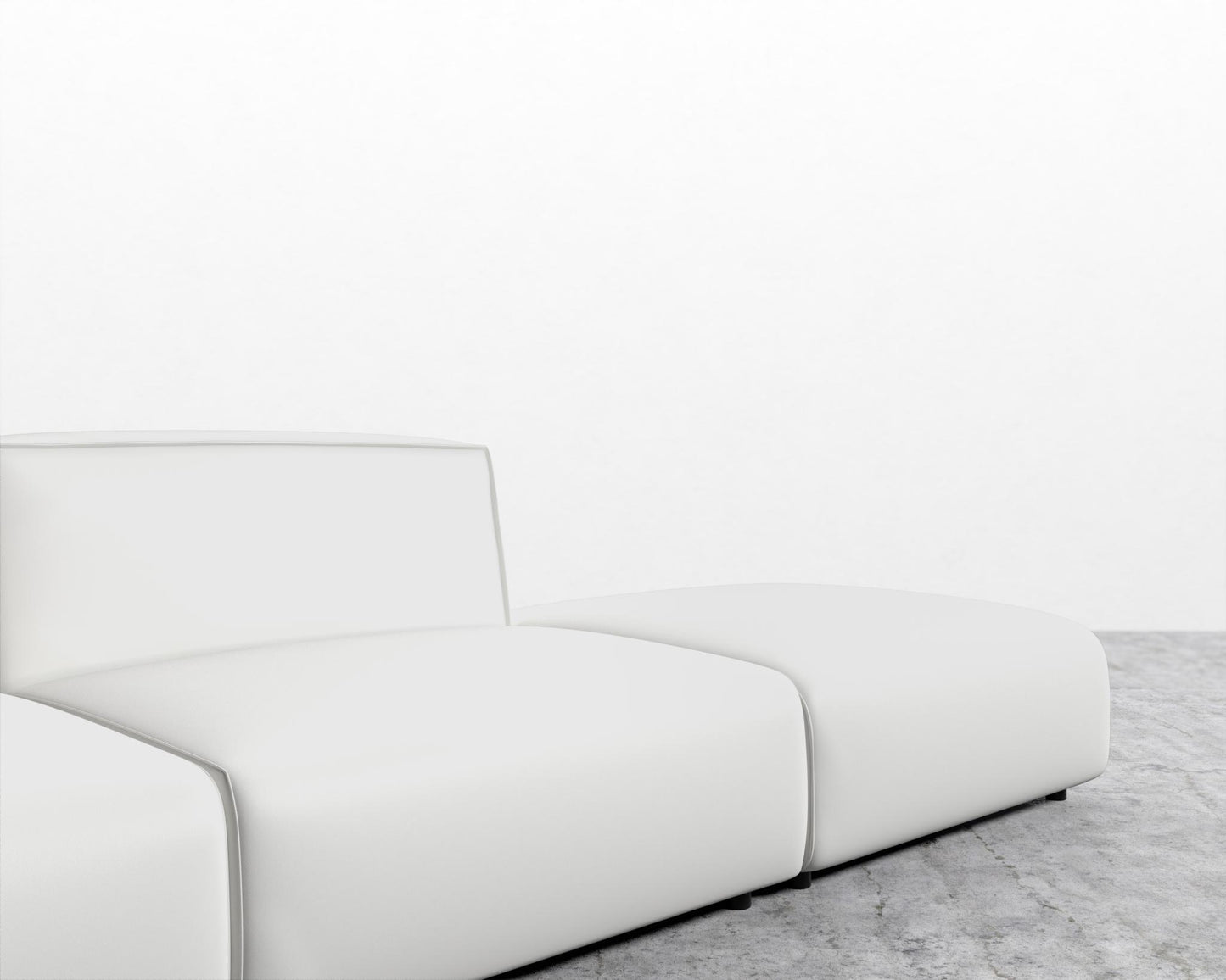 Arya Modular Sofa with Open End - Open Left, Microfiber Leather - Trento Eggshell