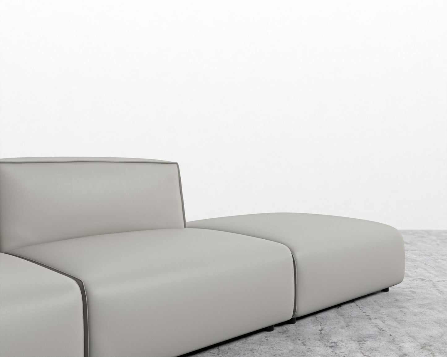 Arya Modular Sofa with Open End - Open Left, Microfiber Leather - Trento Taupe