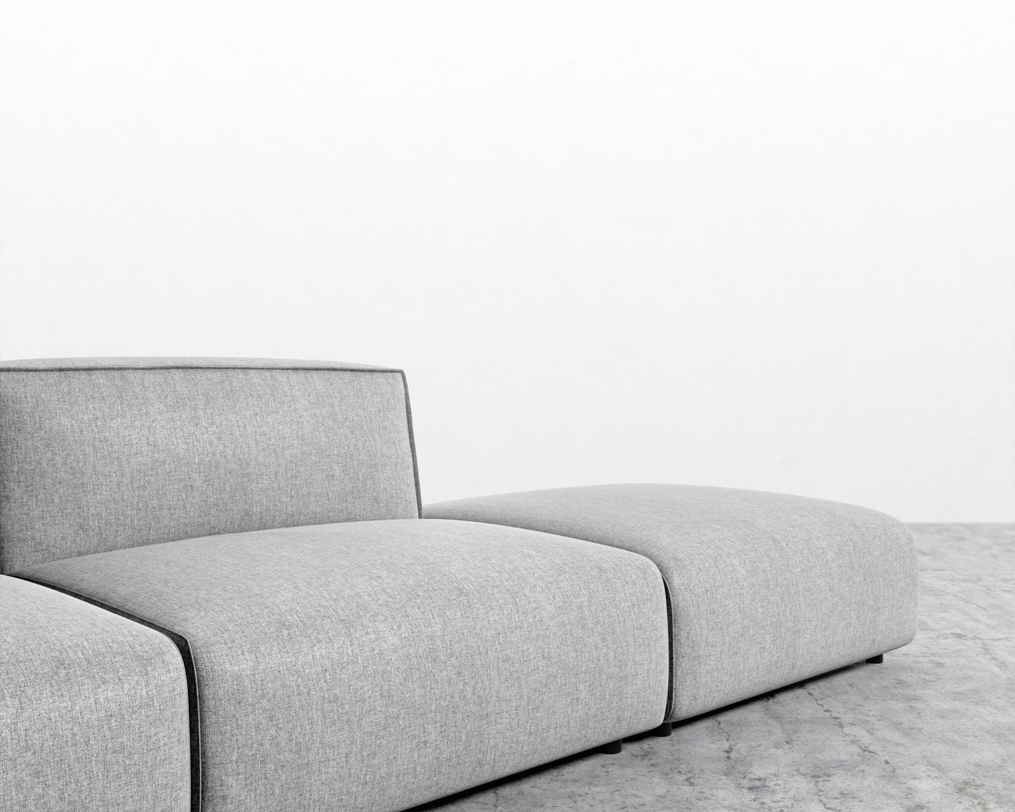 Arya Modular Sofa with Open End - Open Left, Modern Felt - Malmo