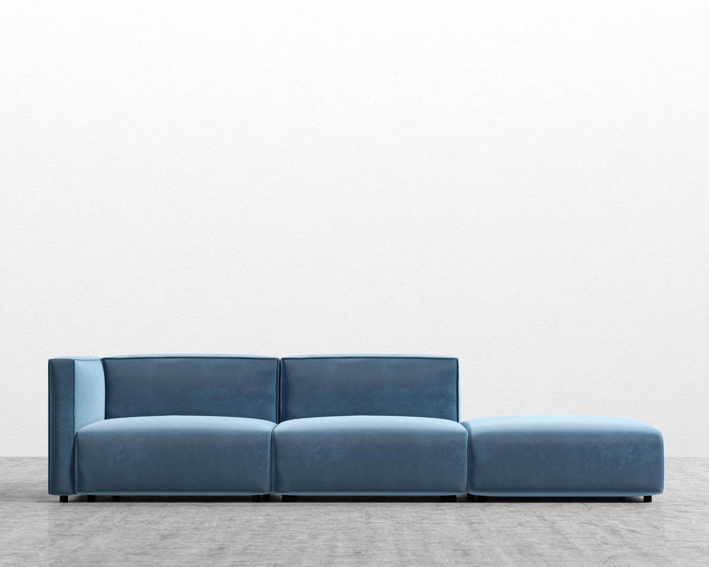 Arya Modular Sofa with Open End - Open Left, Plush Velvet - Solstice