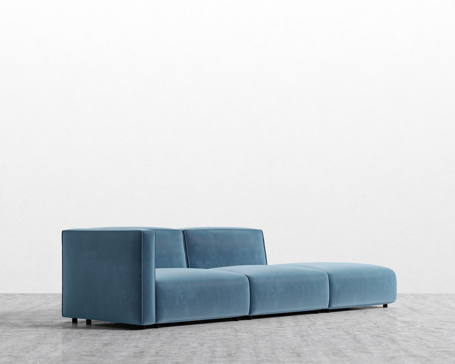 Arya Modular Sofa with Open End - Open Left, Plush Velvet - Solstice