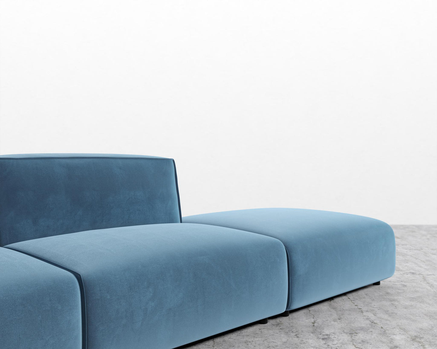 Arya Modular Sofa with Open End - Open Left, Plush Velvet - Solstice