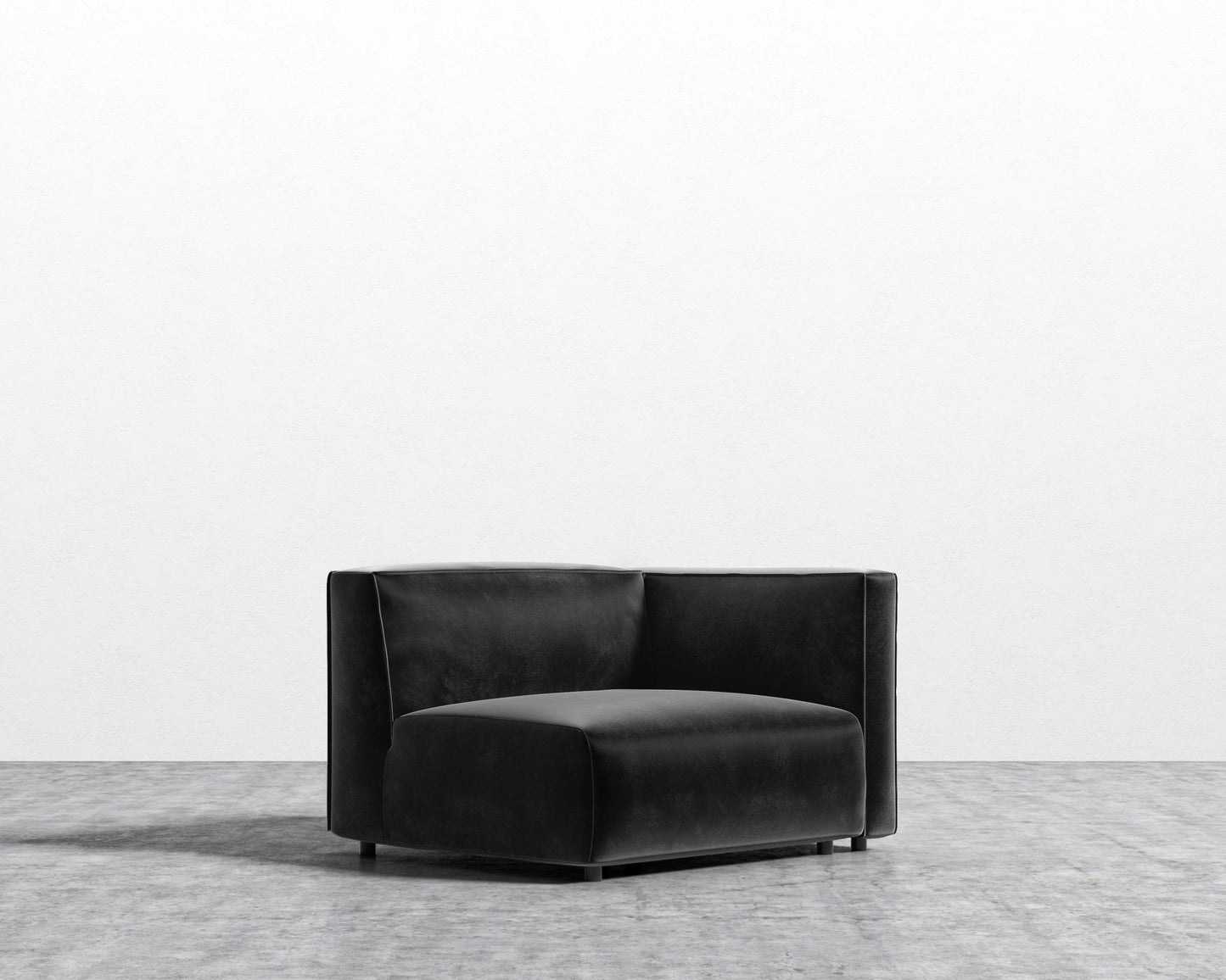 Arya Right Arm - Plush Velvet - Black