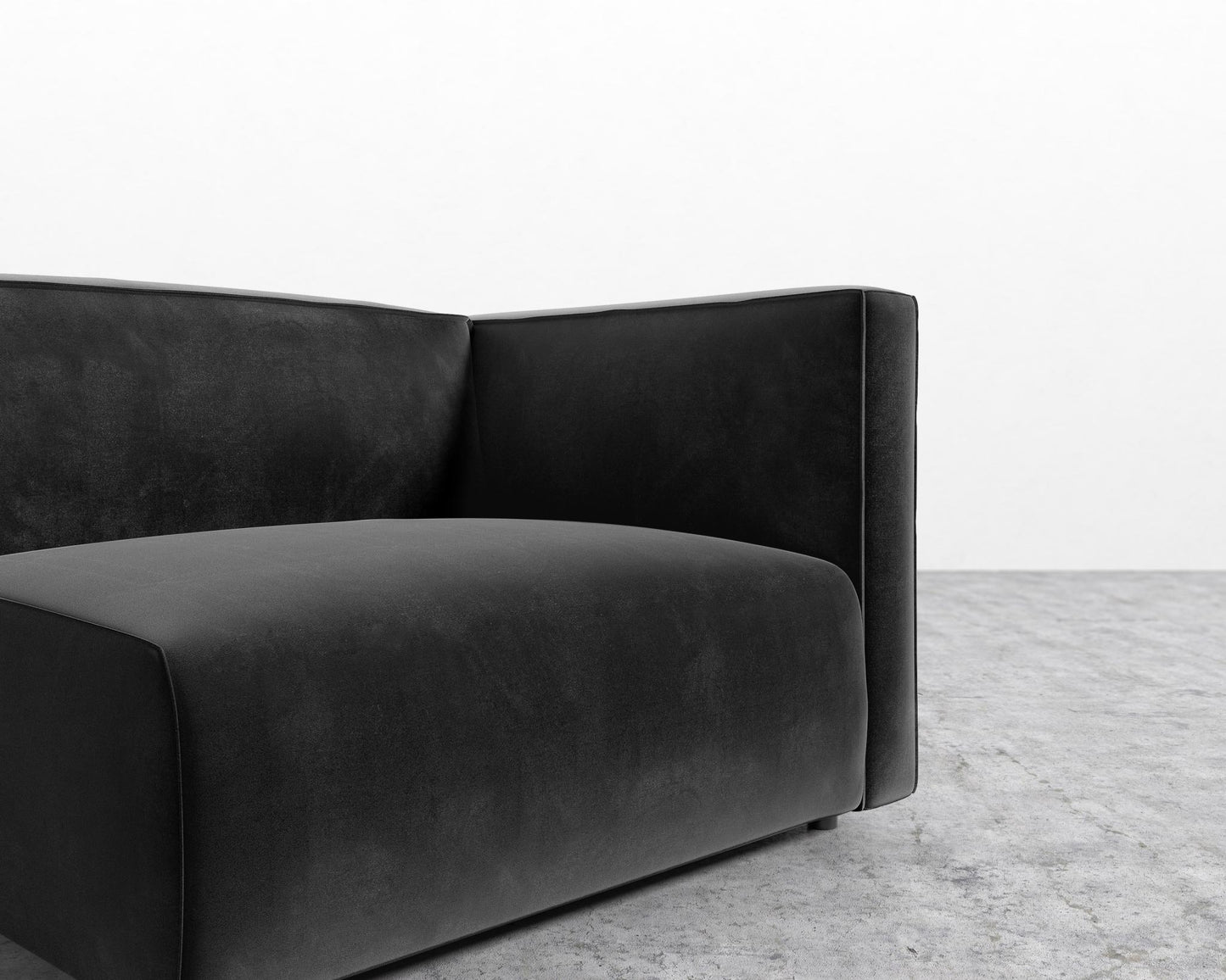 Arya Right Arm - Plush Velvet - Black