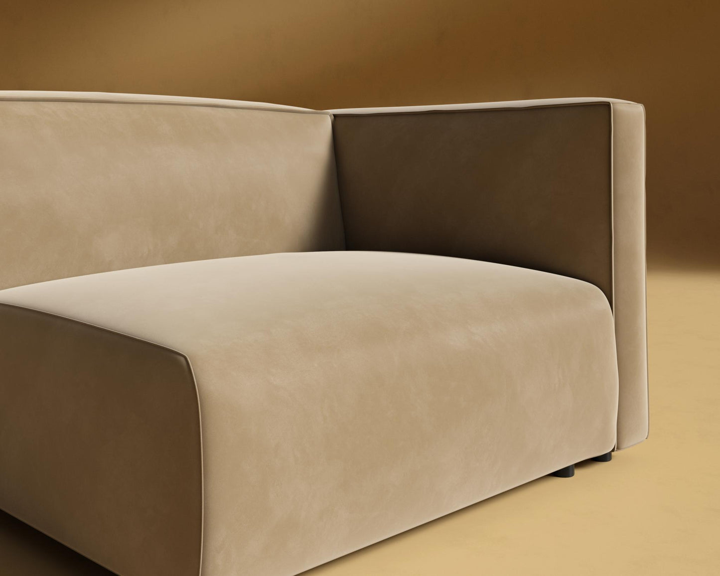 Arya Right Arm - Plush Velvet - Dune