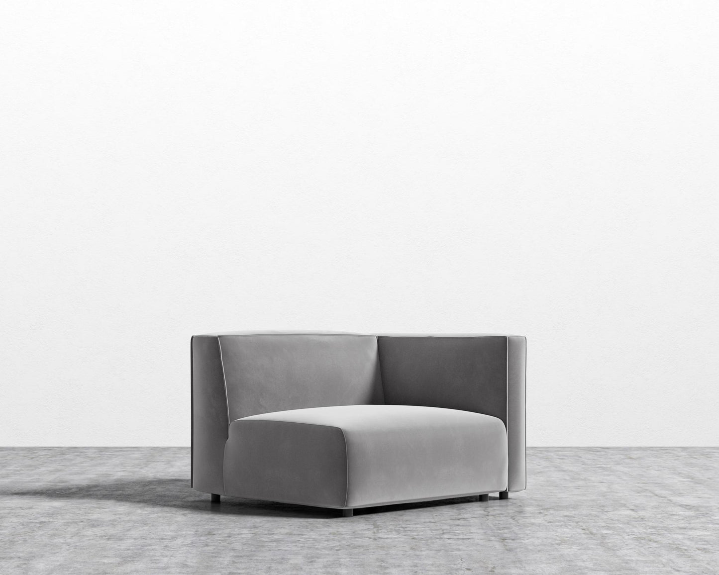 Arya Right Arm - Plush Velvet - Glacier Grey