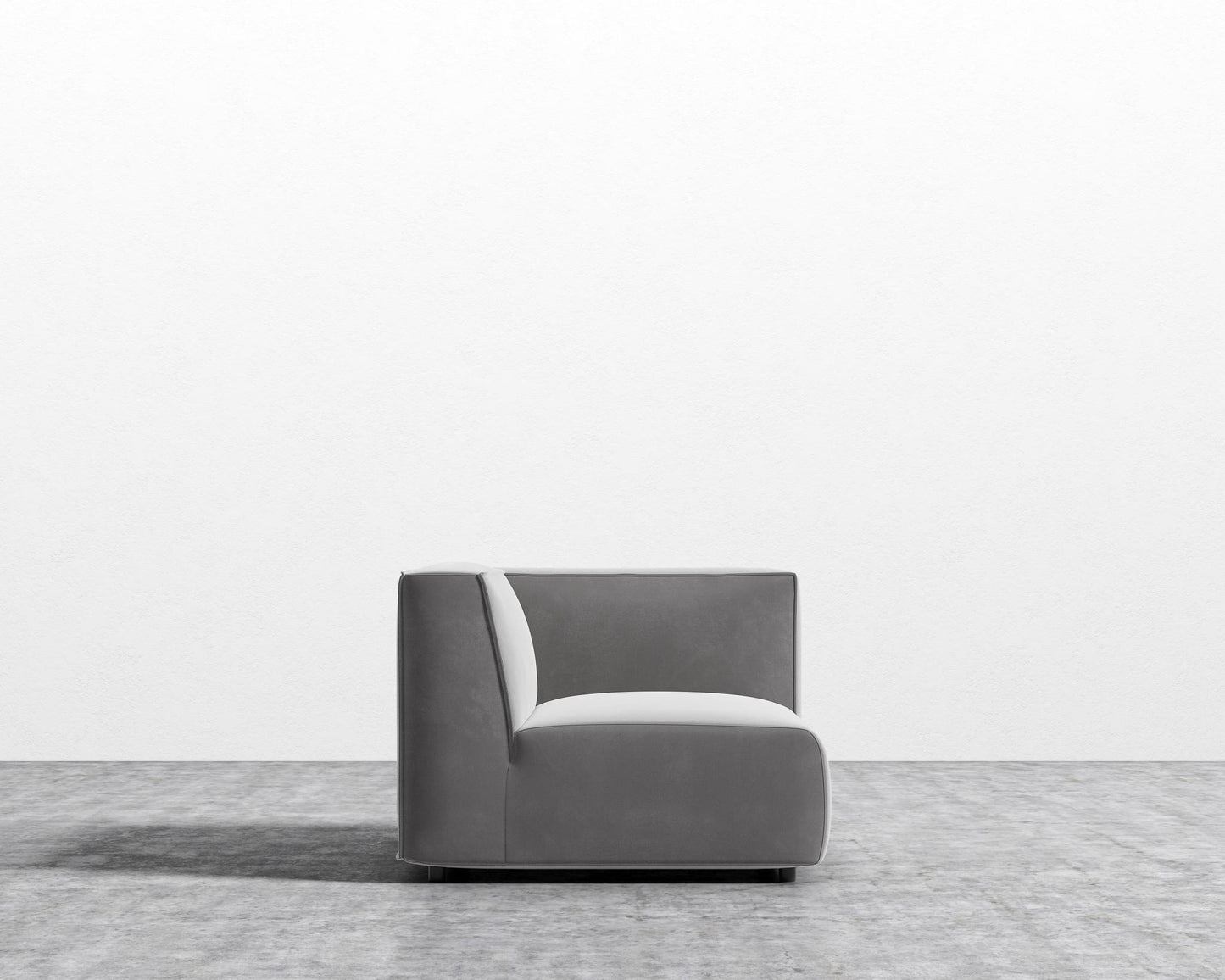 Arya Right Arm - Plush Velvet - Glacier Grey