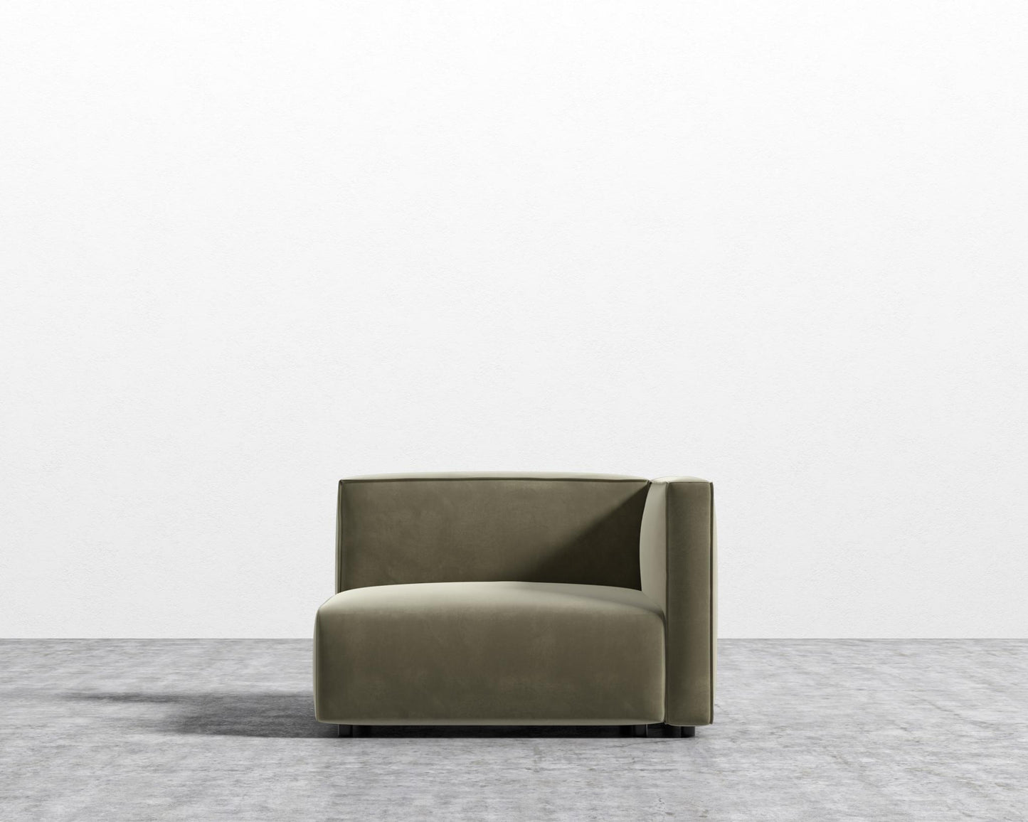 Arya Right Arm - Signature Plush Velvet - Olive Green