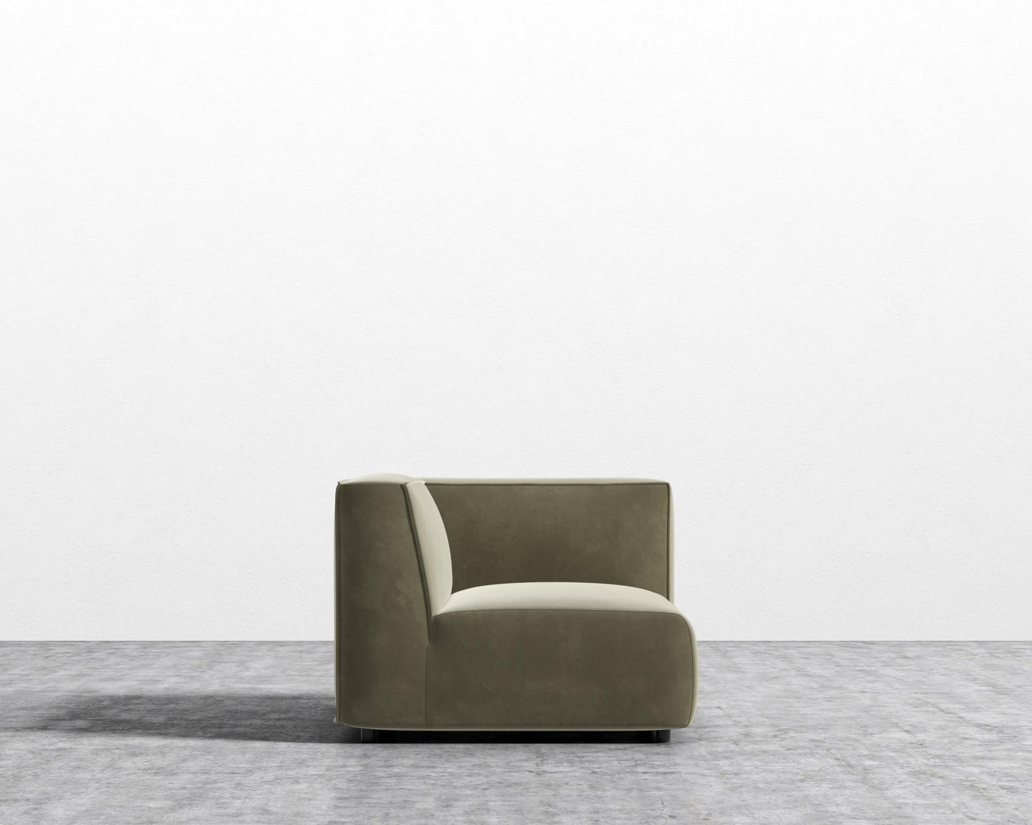 Arya Right Arm - Signature Plush Velvet - Olive Green