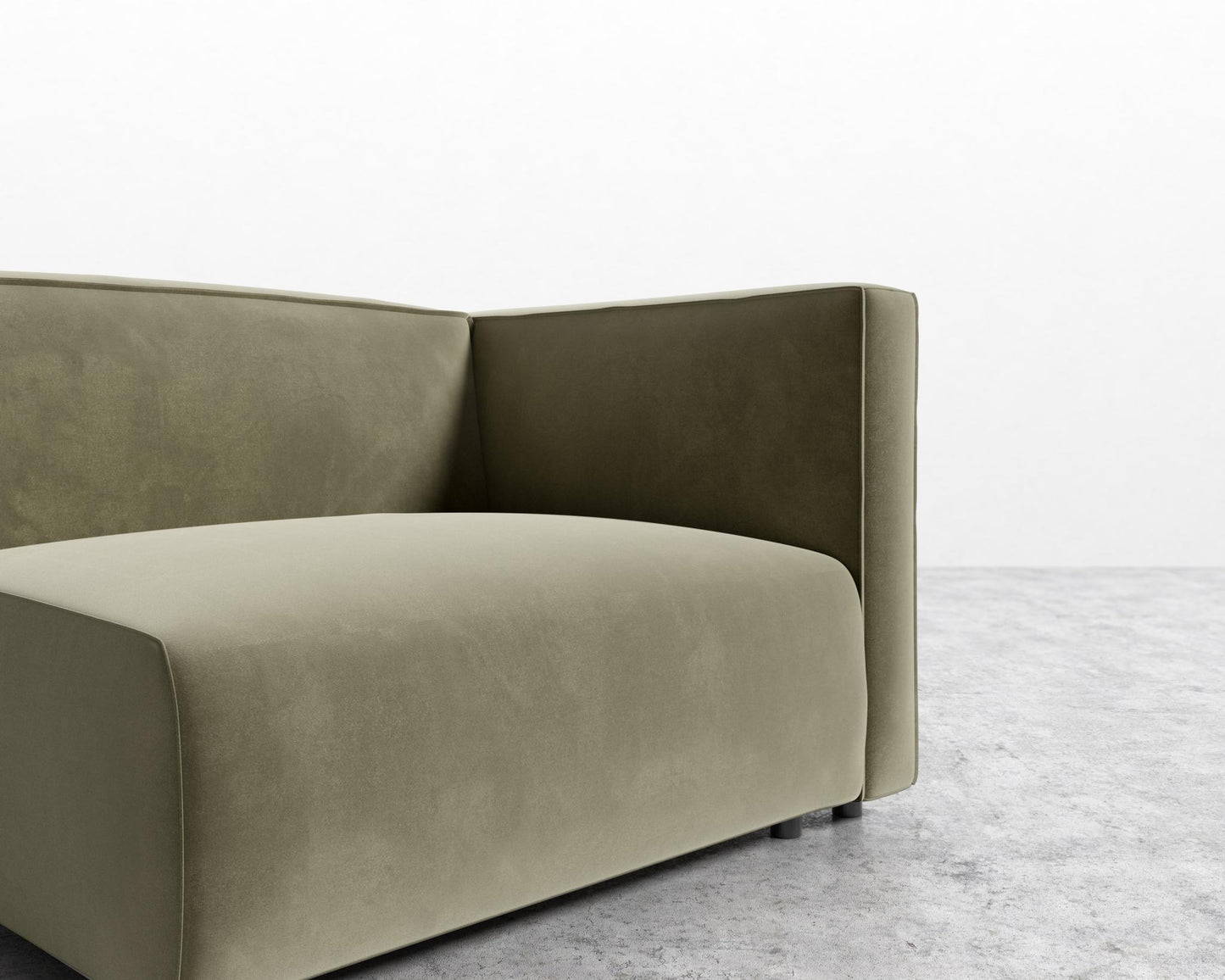 Arya Right Arm - Signature Plush Velvet - Olive Green