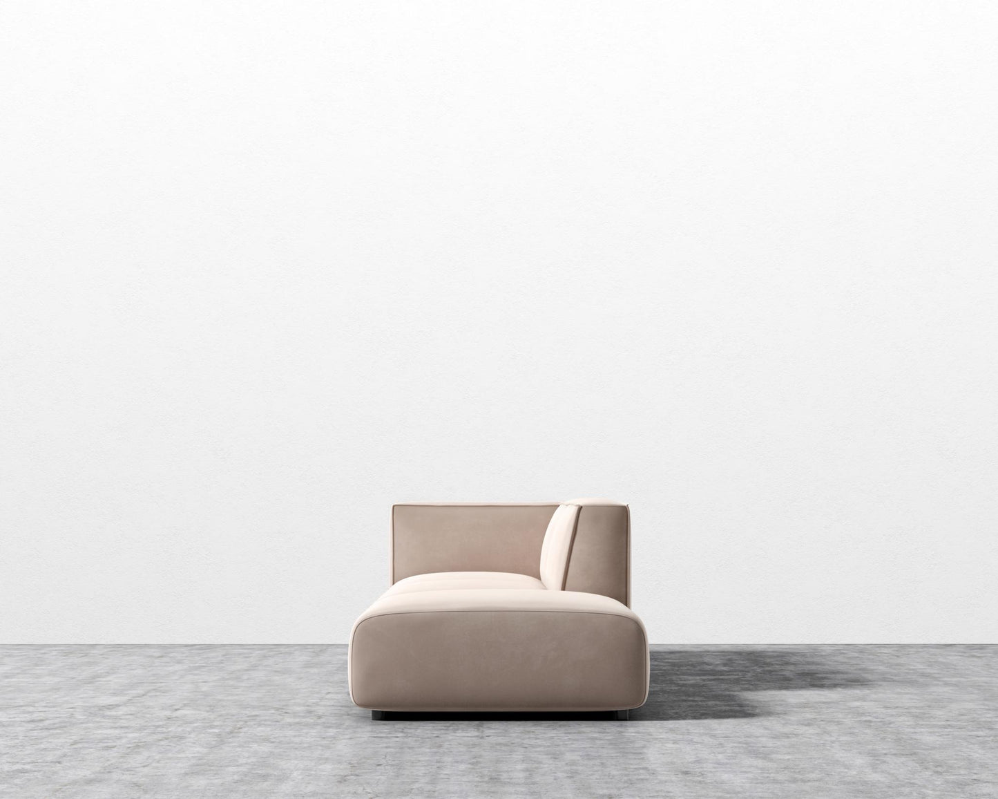 Arya Modular Sofa with Open End - Open Left, Plush Velvet - Blush