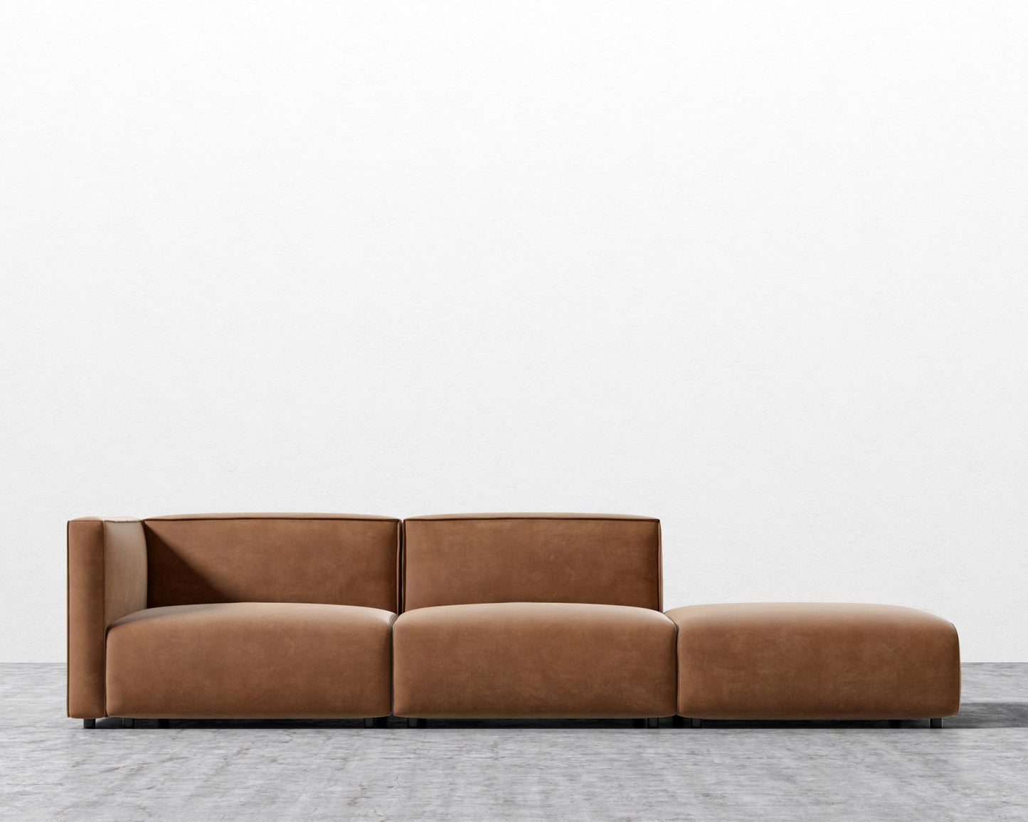 Arya Modular Sofa with Open End - Open Left, Venice Vegan Suede - Cider