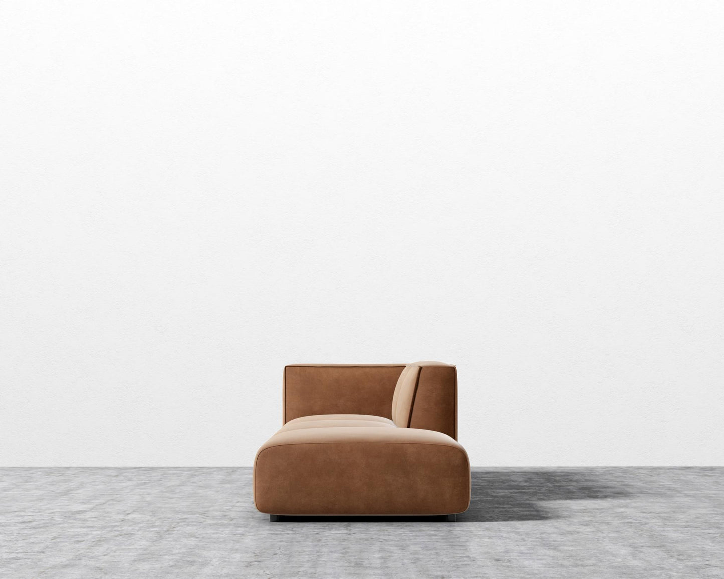 Arya Modular Sofa with Open End - Open Left, Venice Vegan Suede - Cider
