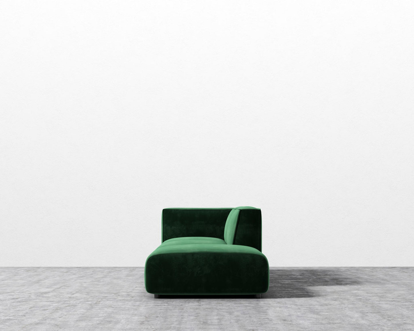 Arya Modular Sofa with Open End - Open Left, Plush Velvet - Moss