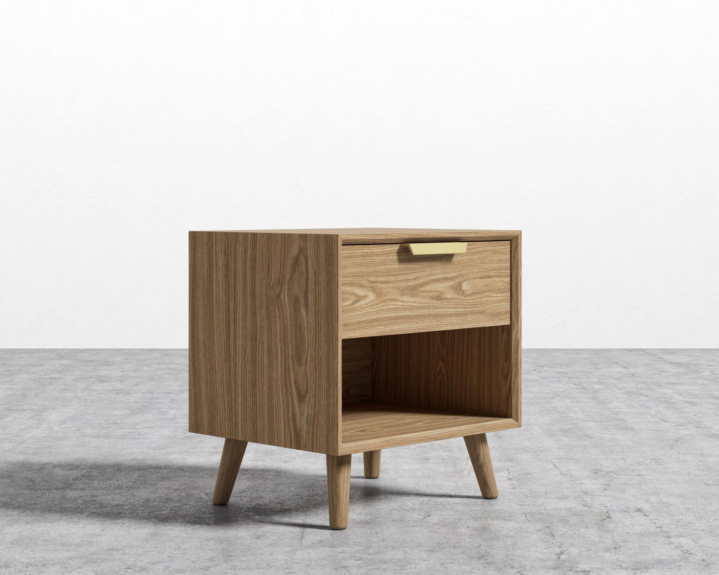 Asher Single Drawer Nightstand - Ash Veneer