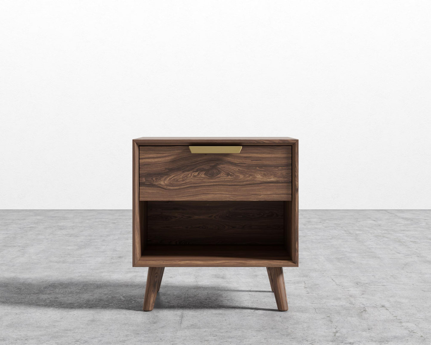 Asher Single Drawer NightStand-Walnut