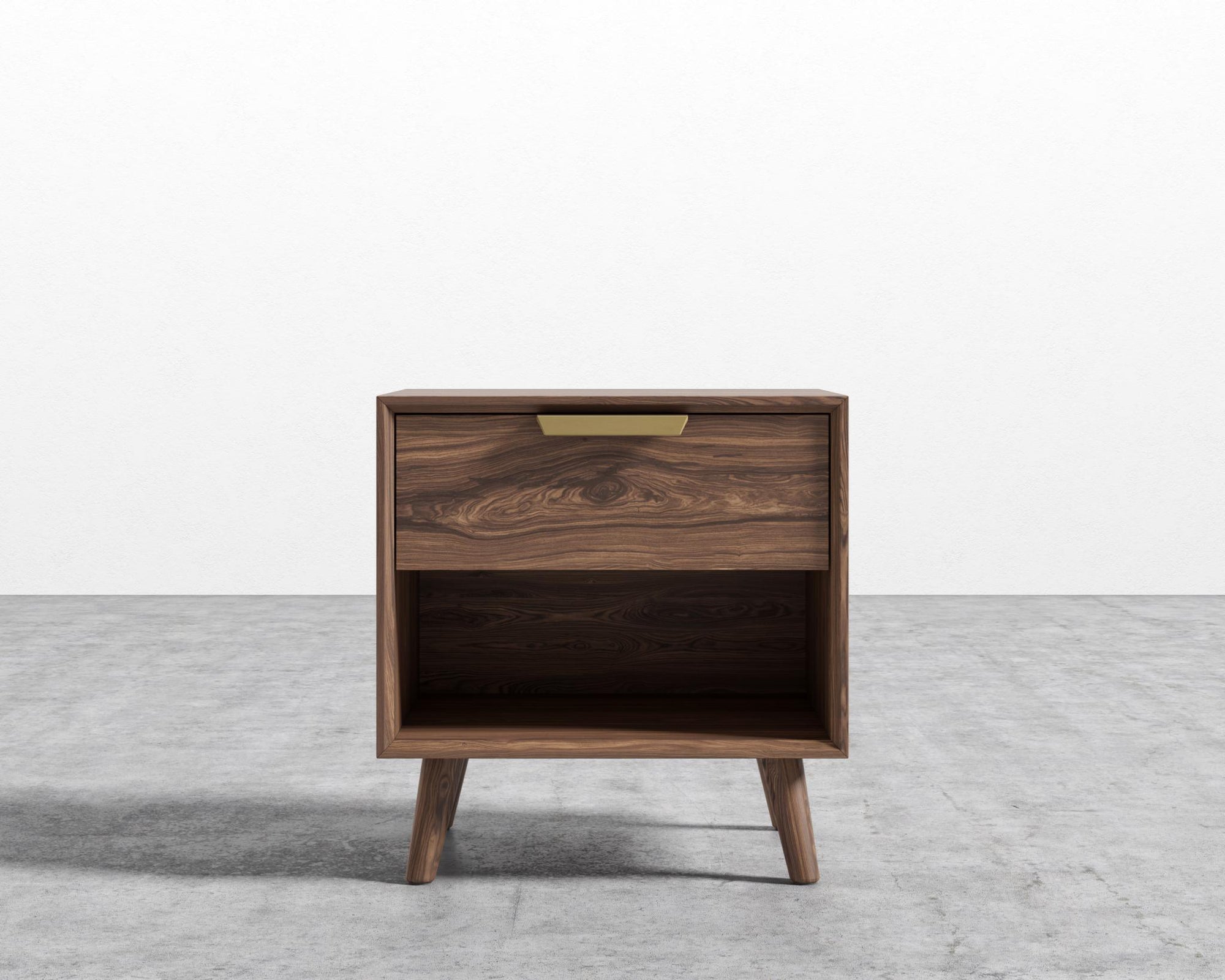 Asher Single Drawer NightStand-Walnut