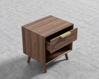 Asher Single Drawer NightStand-Walnut