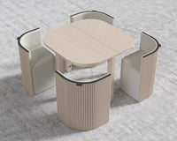 Aspen Dining Set - Modern Felt - Alesund, Washed Natural Oak Veneer