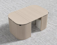 Aspen Dining Set - Modern Felt - Alesund, Washed Natural Oak Veneer