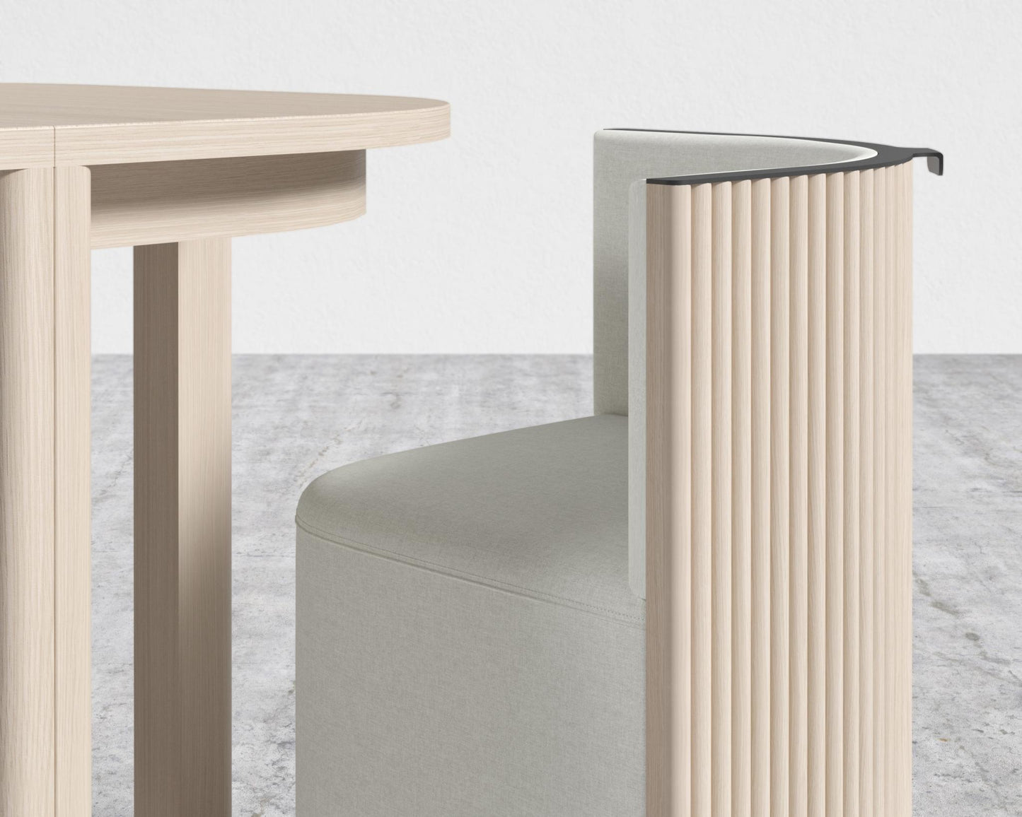 Aspen Dining Set - Modern Felt - Alesund, Washed Natural Oak Veneer