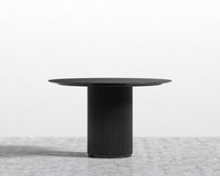 Athena Round Dining Table - Ebony, 48" | 122cm, Black Marble