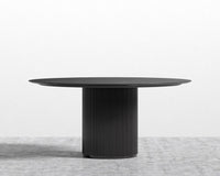Athena Round Dining Table - Ebony, 48" | 122cm, Black Marble