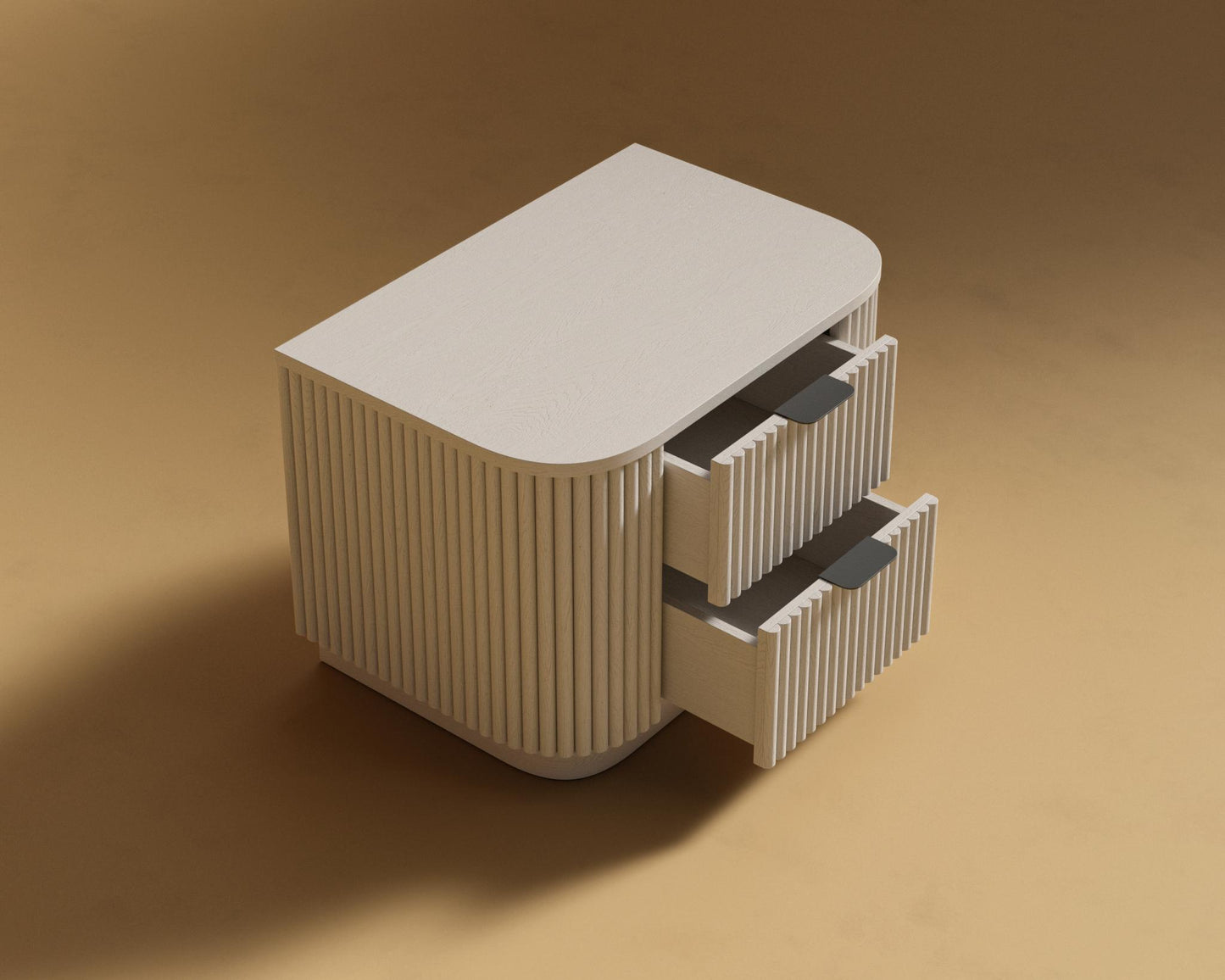 Athena Nightstand - Alabaster Matte Lacquer