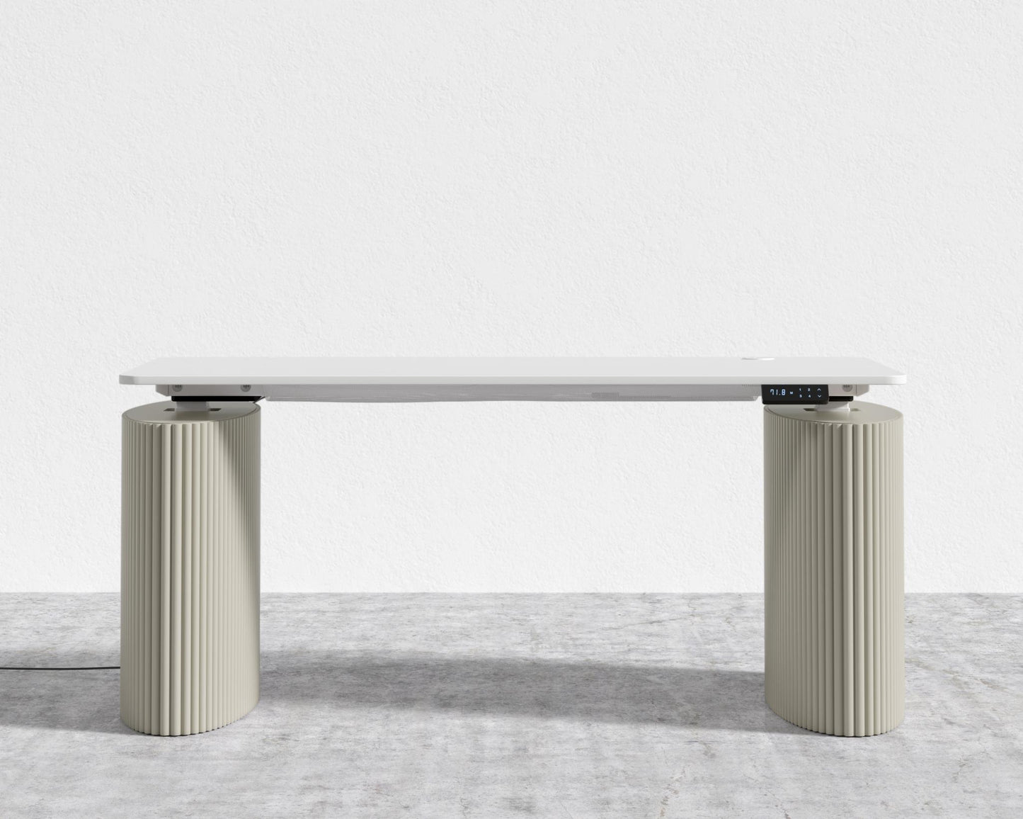 Athena Standing Desk - Alabaster Matte Lacquer, White