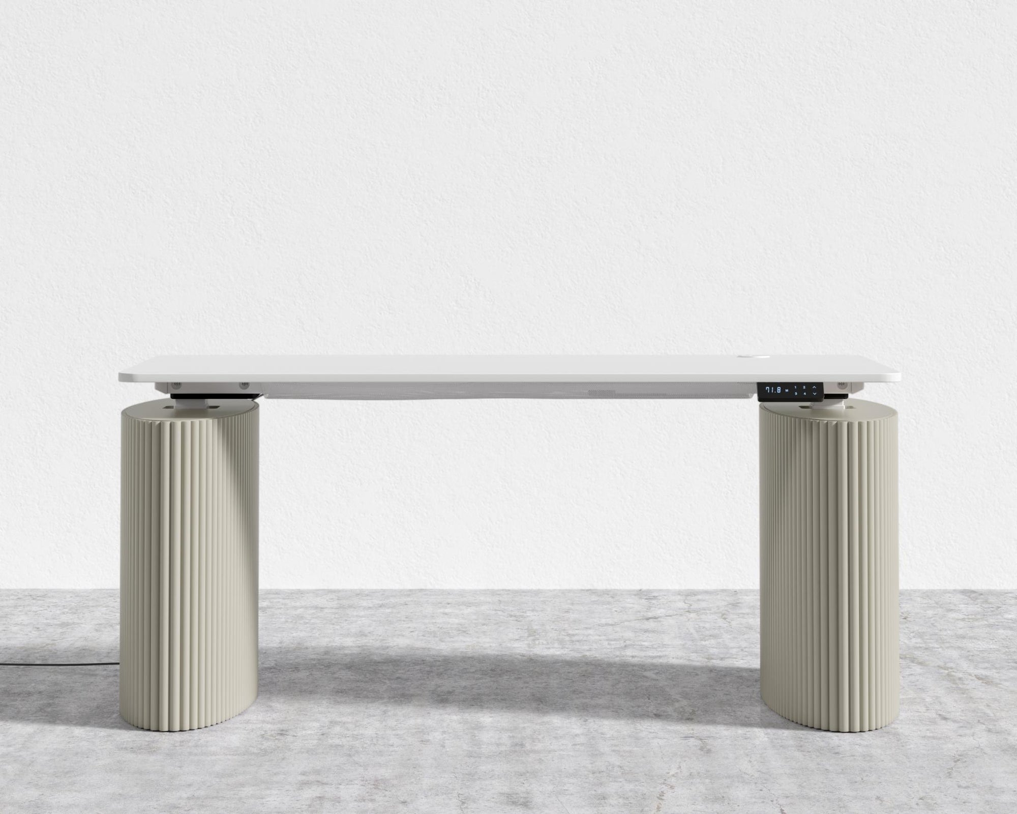 Athena Standing Desk - Alabaster Matte Lacquer, White