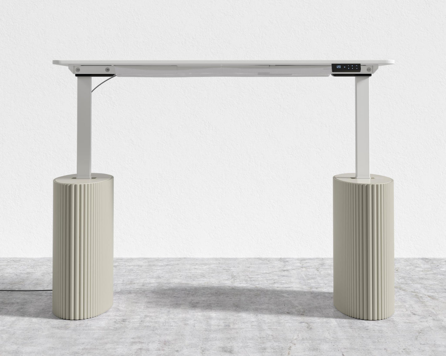 Athena Standing Desk - Alabaster Matte Lacquer, White