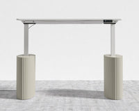 Athena Standing Desk - Alabaster Matte Lacquer, White