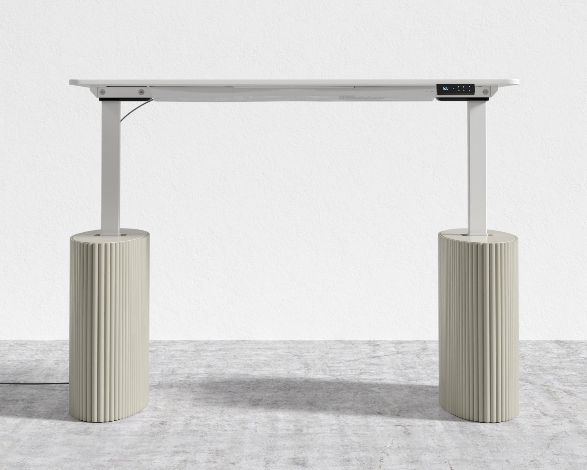 Athena Standing Desk - Alabaster Matte Lacquer, White