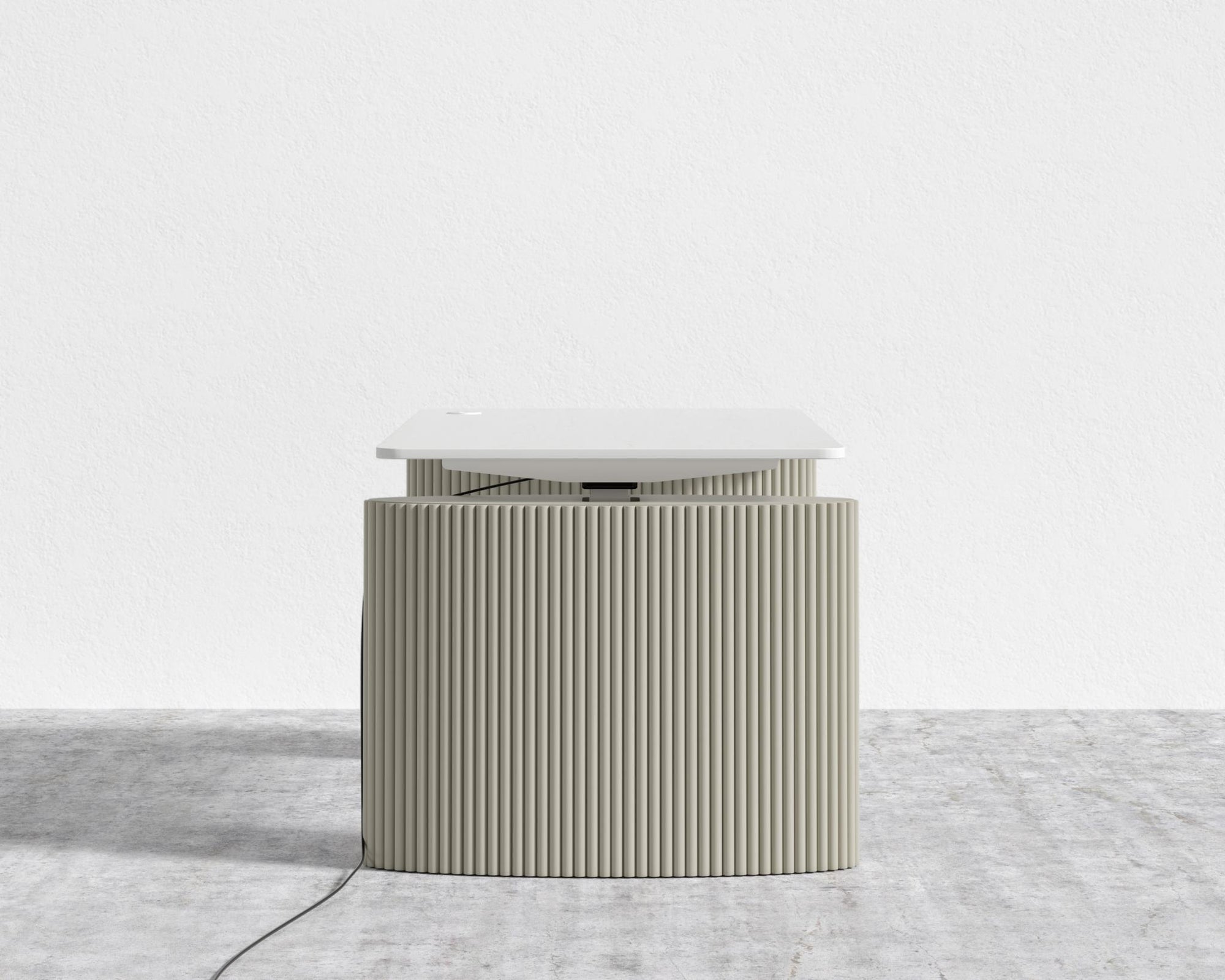 Athena Standing Desk - Alabaster Matte Lacquer, White