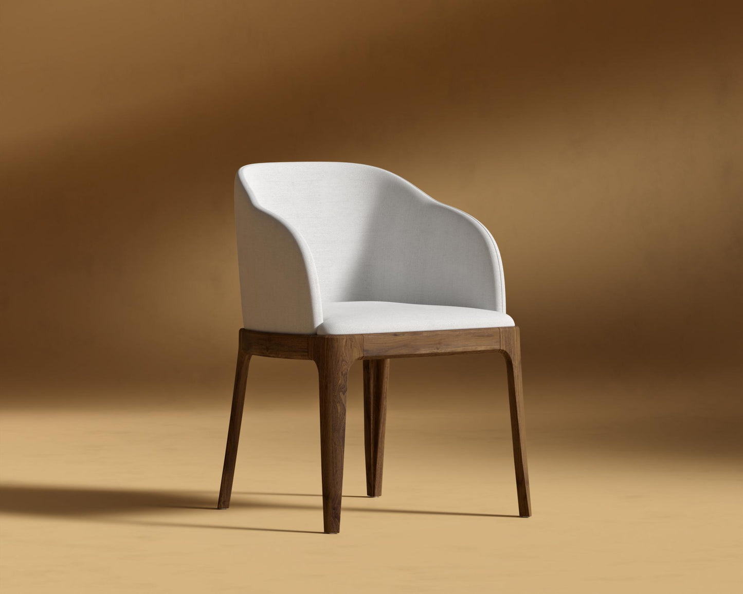 Aubrey Armchair - Walnut Stain, Performance Linen - Swan