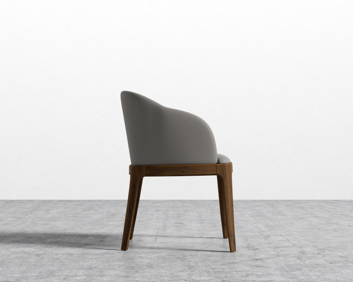 Aubrey Armchair - Walnut Stain, PU Leather - Monaco Slate