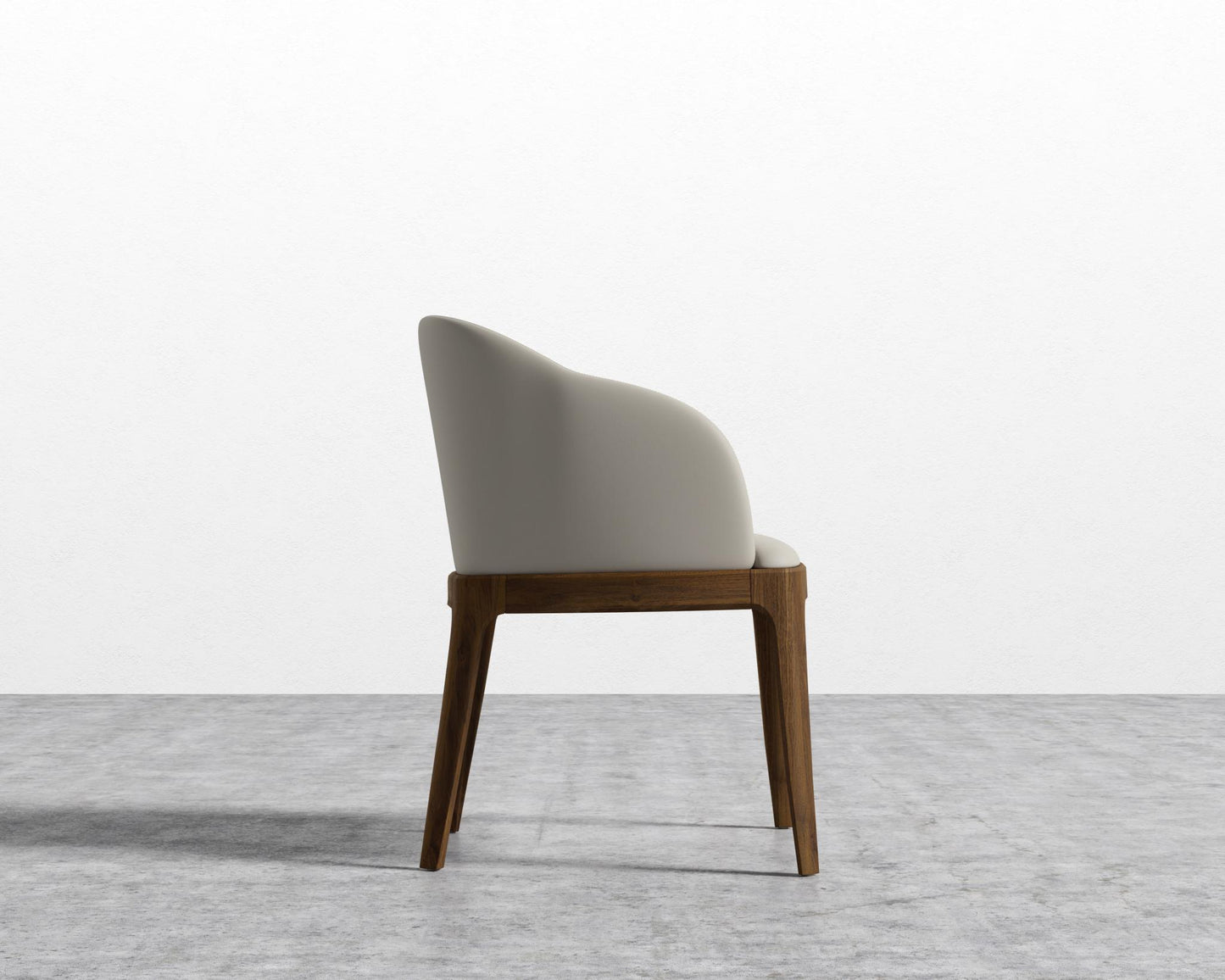 Aubrey Armchair - Walnut Stain, PU Leather - Monaco Grey