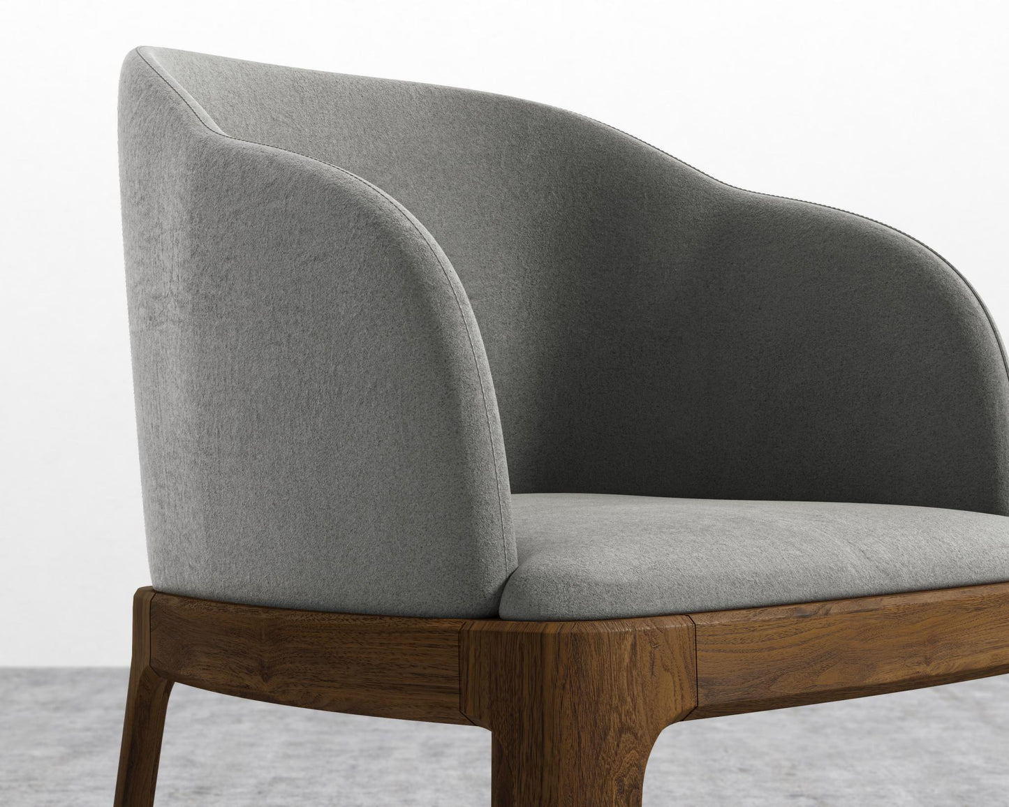 Aubrey Armchair - Ebony, Venice Vegan Suede - Strato