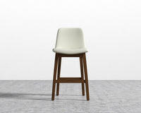 Aubrey Counter Stool - Walnut Stain, PU Leather - Monaco Cream