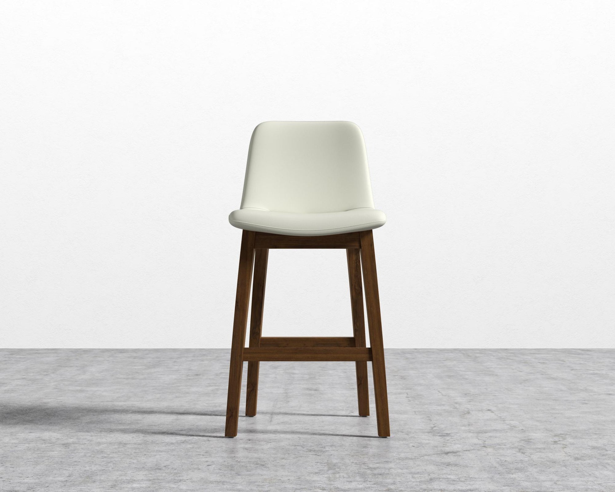 Aubrey Counter Stool - Walnut Stain, PU Leather - Monaco Cream