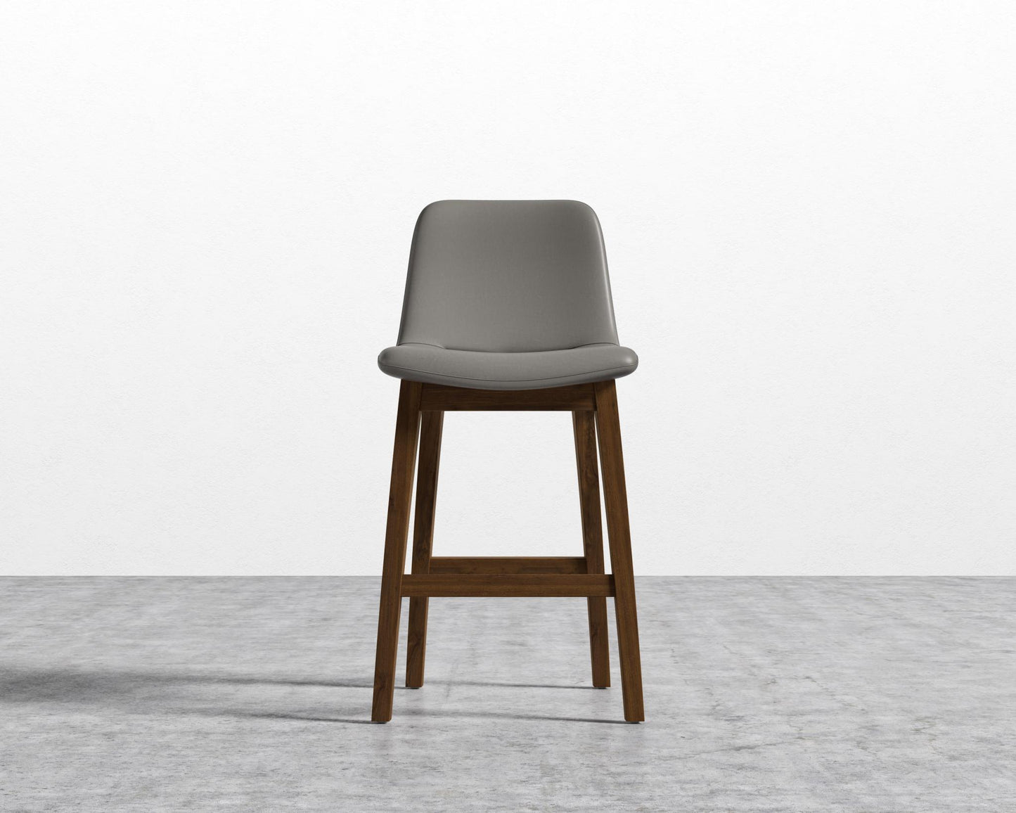 Aubrey Counter Stool - Walnut Stain, PU Leather - Monaco Slate