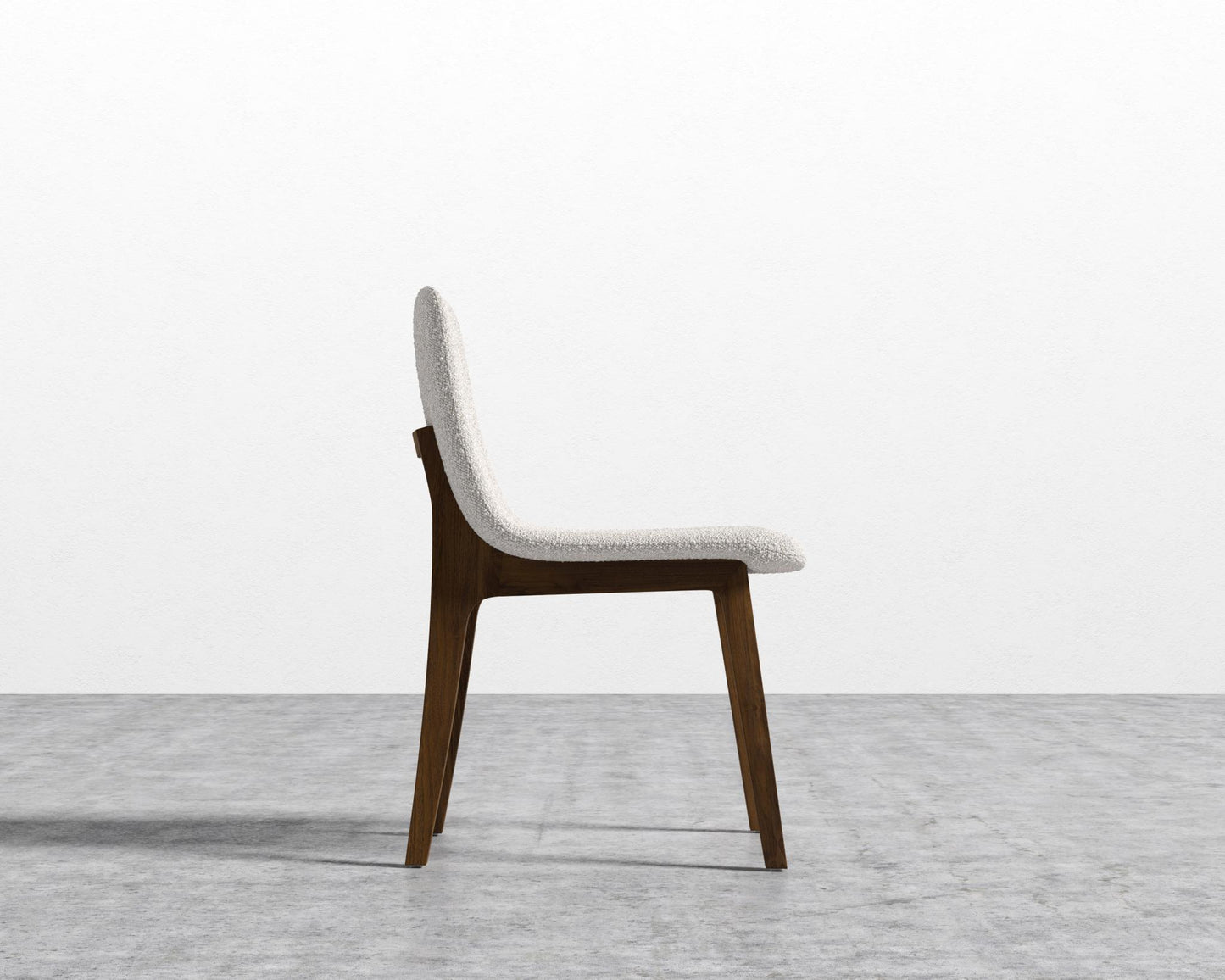 Aubrey Side Chair - Walnut Stain, Chatou Bouclé - Pearl