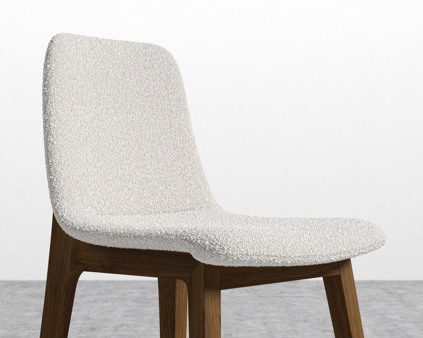 Aubrey Side Chair - Walnut Stain, Chatou Bouclé - Pearl