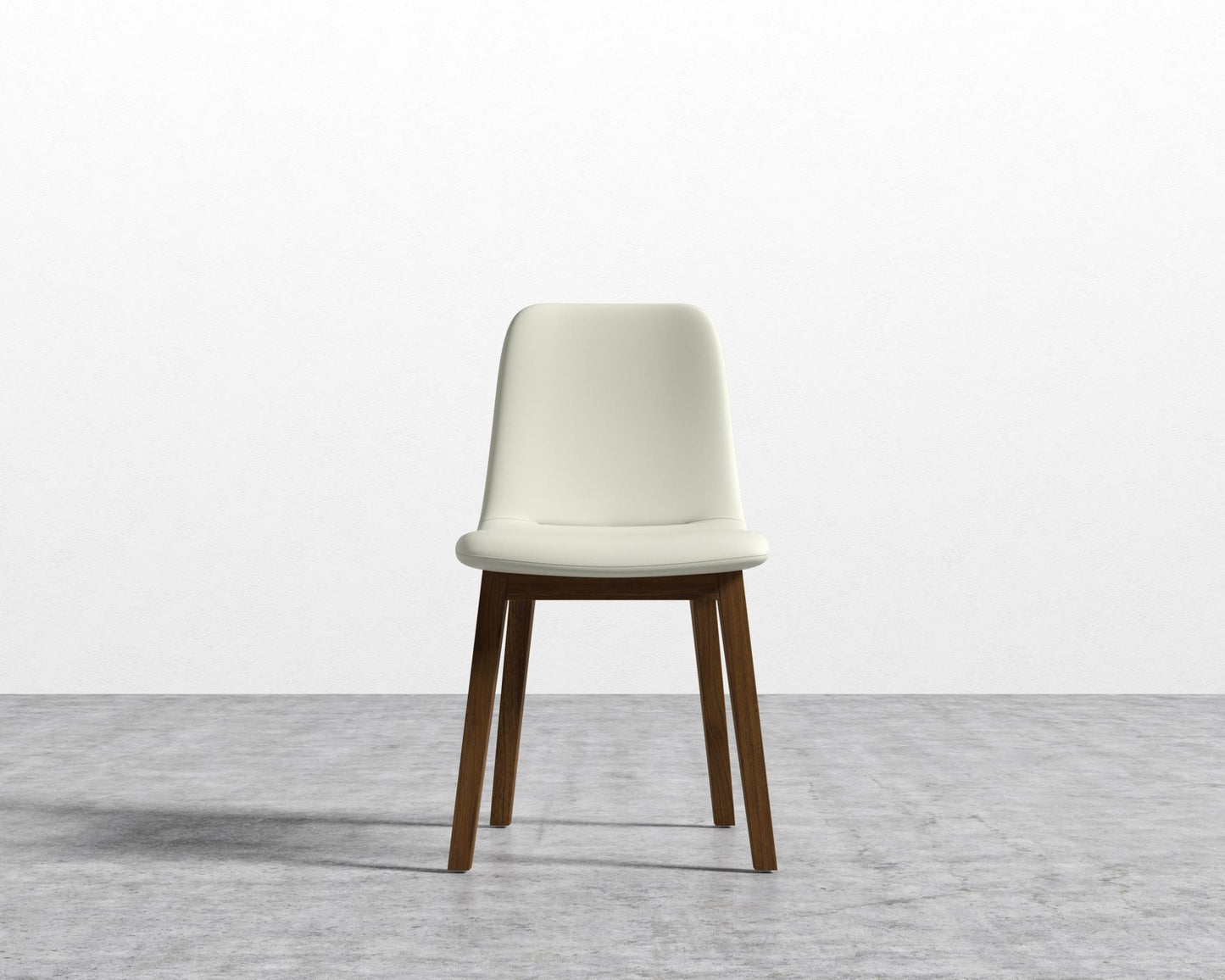 Aubrey Side Chair - Walnut Stain, PU Leather - Monaco Cream